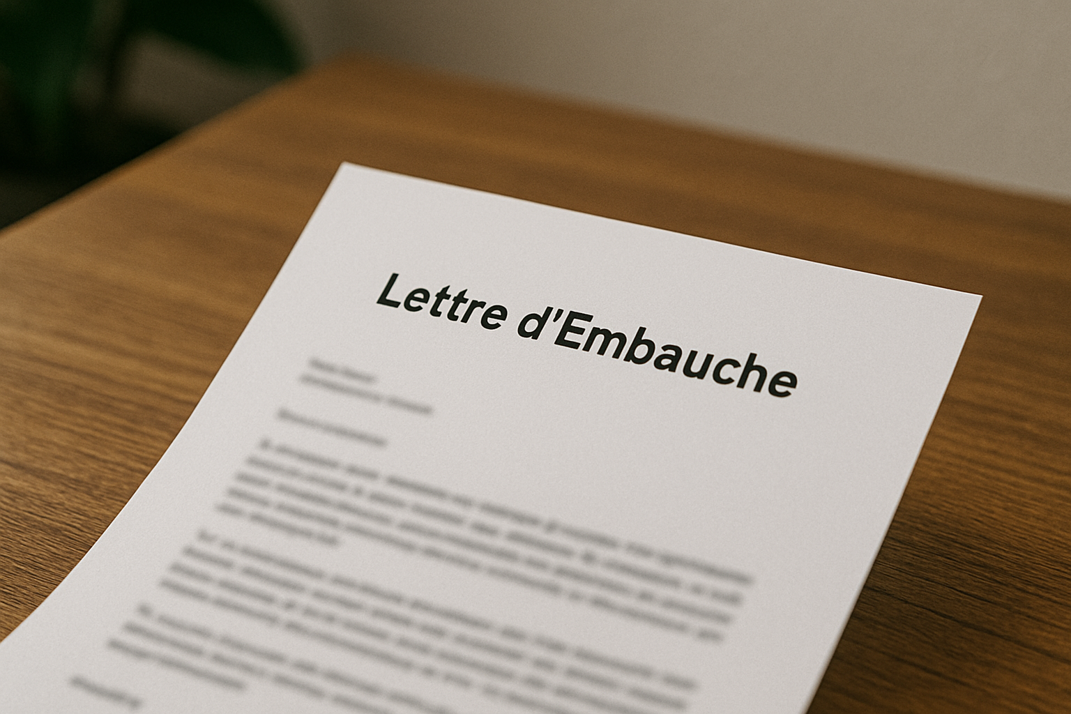 lettre d'embauche